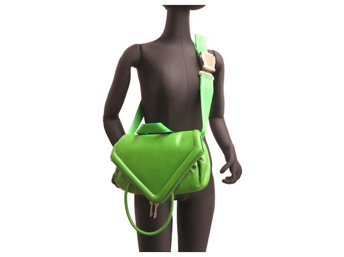 Borsa Boston Bottega Veneta in pelle verde - vista 8
