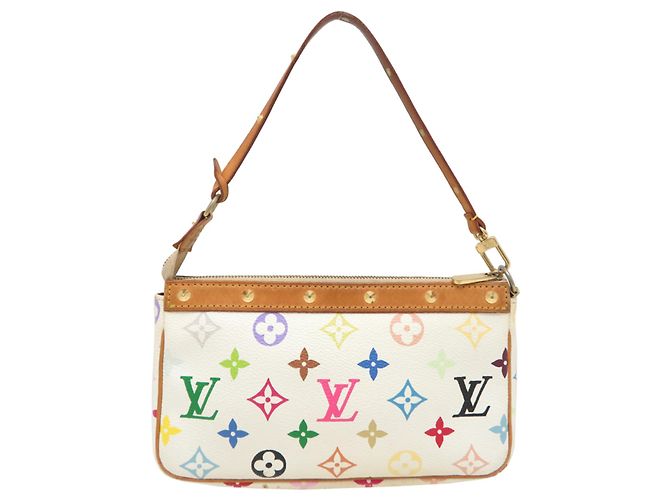 Borsa Louis Vuitton Pochette Accessoires Bianco - vista 2