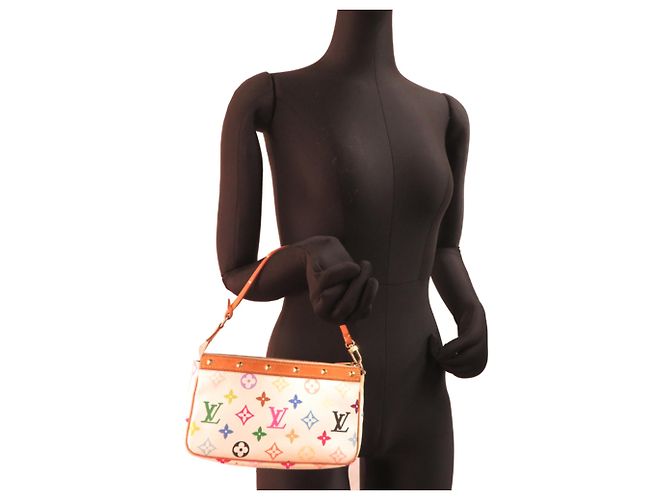 Borsa Louis Vuitton Pochette Accessoires Bianco - vista 9