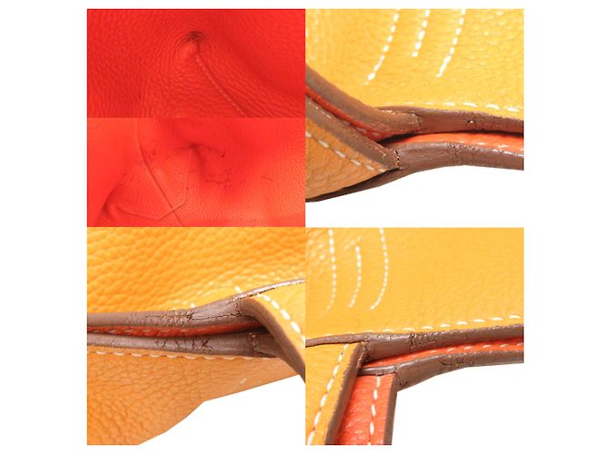 Hermès Borsa Tote Hermes Double Sens 36 Arancione Giallo - vista 10