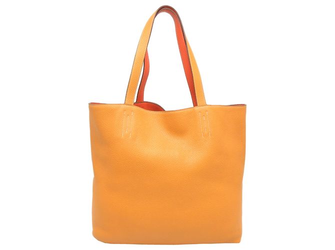 Hermès Borsa Tote Hermes Double Sens 36 Arancione Giallo - vista 2