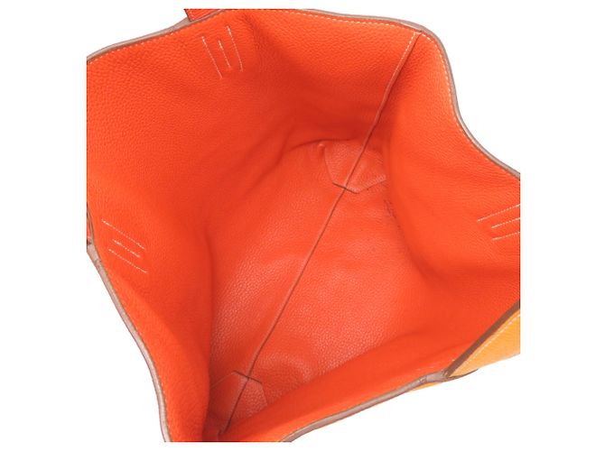 Hermès Borsa Tote Hermes Double Sens 36 Arancione Giallo - vista 6