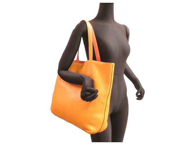 Hermès Borsa Tote Hermes Double Sens 36 Arancione Giallo - vista 8