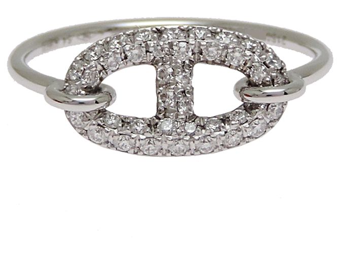 Hermès Hermes Ehering aus 18K Weißgold mit Diamanten - Ansicht 4
