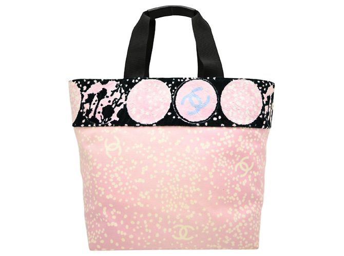 Sac cabas Chanel High Summer pour femme Noir Rose - vue 2