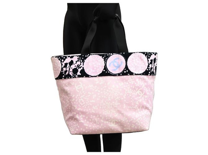 Sac cabas Chanel High Summer pour femme Noir Rose - vue 9