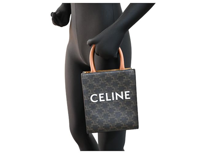 Céline Celine Mini Vertical Cabas Women's Tote Bag Brown - view 9