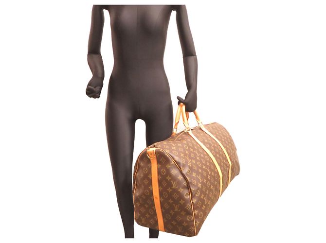 Louis Vuitton Keepall Bandoulière 60 Boston Bag Castaño - vista 9