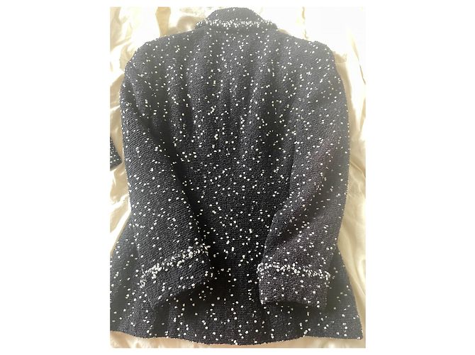 Timeless Chanel Boutique Giacca in Tweed Bianca e Nera Nero Bianco - vista 4