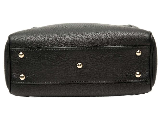 Borsa Gucci Black Mini Calfskin Bamboo Shopper Satchel Nero - vista 3