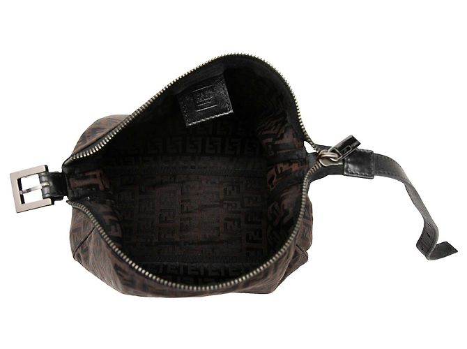 Borsa a mano Fendi in tela Zucchino marrone Marrone scuro - vista 4