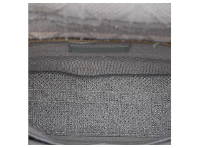 Autre Marque Dior Gray Medium Embroidered Canvas Cannage Lady D Lite Marrone Grigio - vista 4