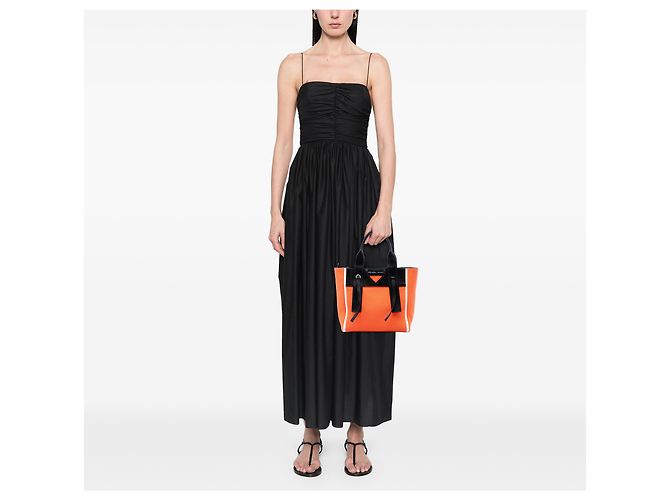 Sac Satchel Prada Orange Canvas Ouverture - vue 6