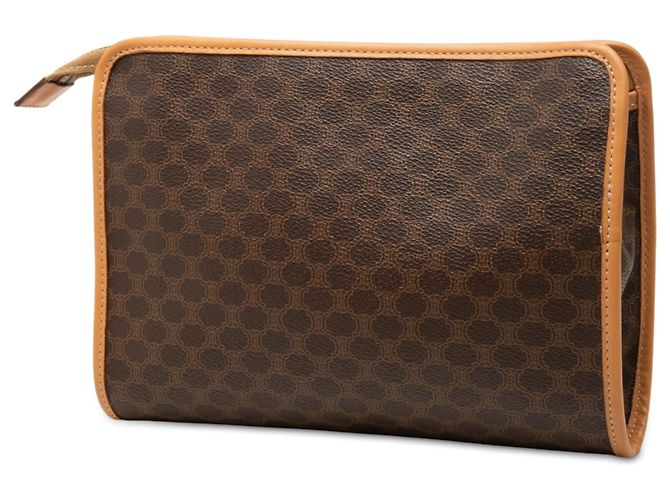 Céline Clutch Celine Brown Macadam Coated Canvas Marrom - vista 2