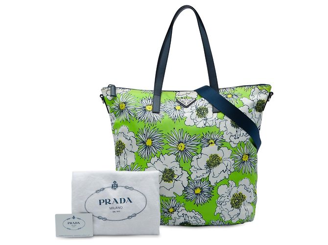 Prada Satchel aus grünem Tessuto Stampato Hellgrün - Ansicht 7