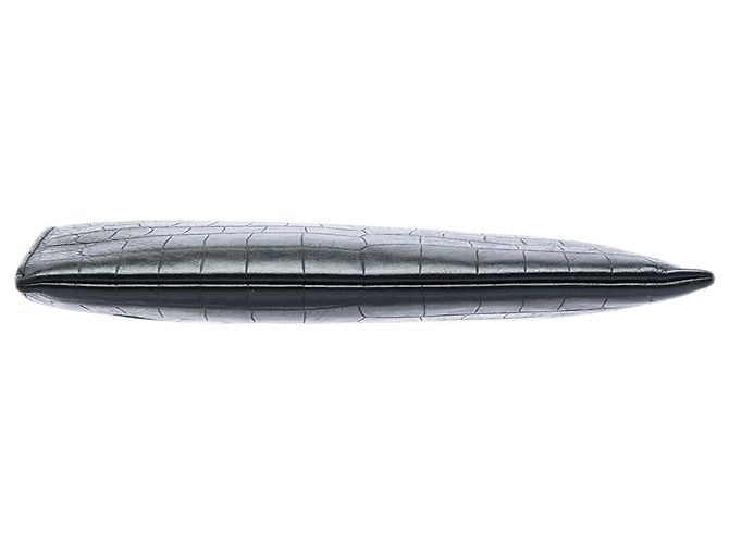 Autre Marque Clutch Saint Laurent in pelle embossed effetto coccodrillo nero - vista 3