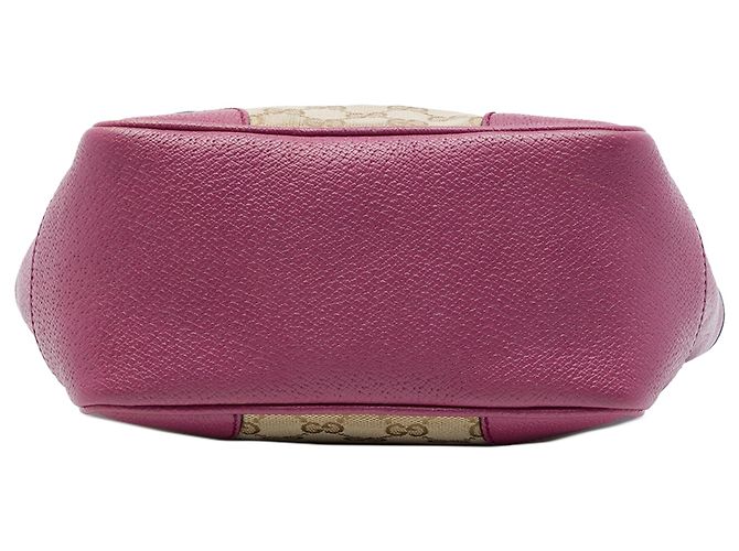 Sac Satchel Gucci Bree Small en toile GG beige - vue 3