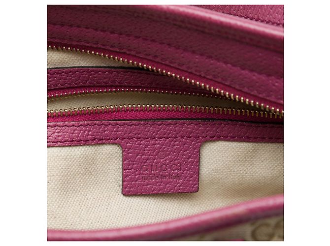 Sac Satchel Gucci Bree Small en toile GG beige - vue 5