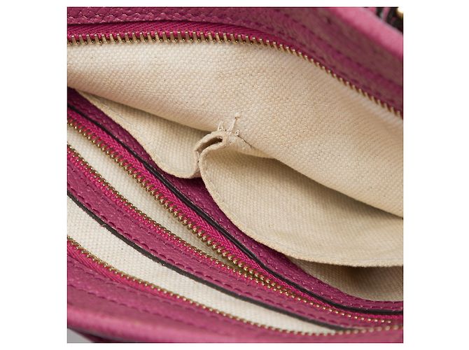 Sac Satchel Gucci Bree Small en toile GG beige - vue 6