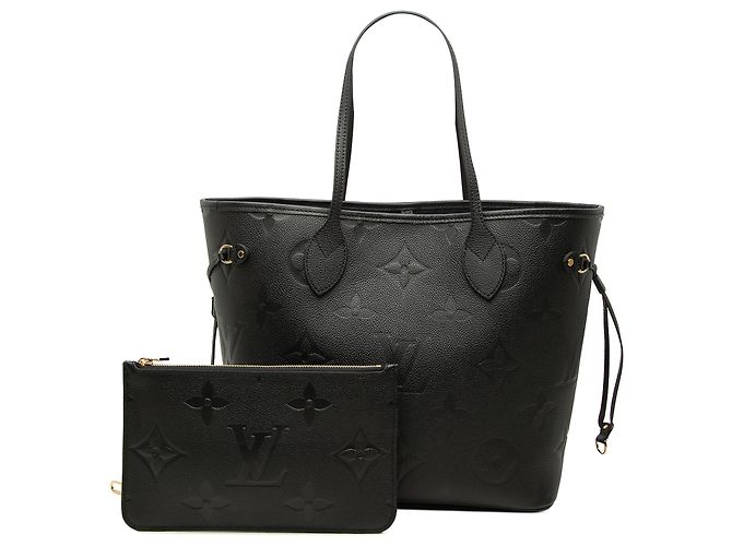 Louis Vuitton Black Monogram Giant Empreinte Neverfull MM Noir - vue 7