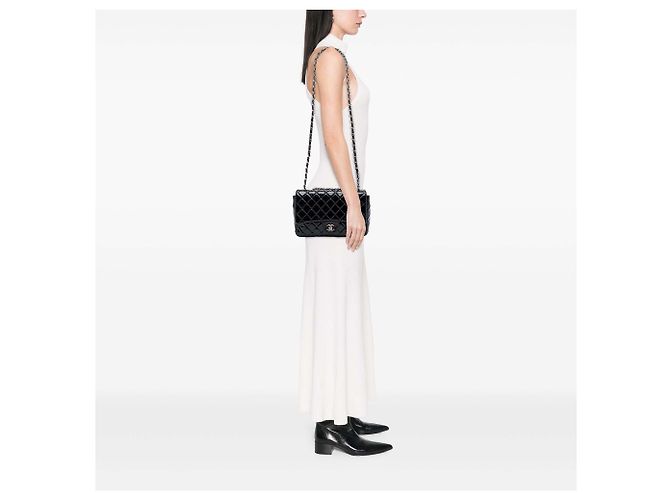 Chanel Black Jumbo Classic Patent Single Flap Schwarz - Ansicht 6