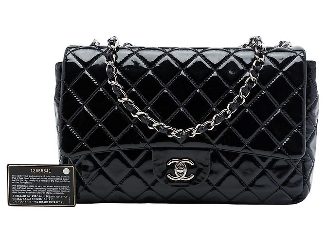 Chanel Black Jumbo Classic Patent Single Flap Schwarz - Ansicht 7