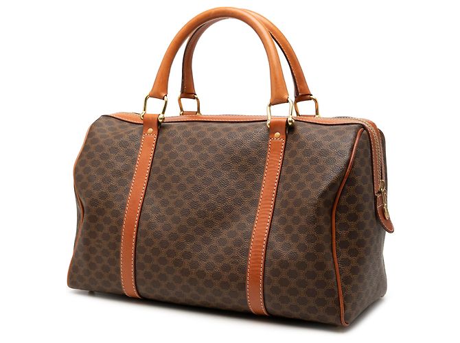 Céline Borsa Boston Celine in tela rivestita Macadam marrone - vista 2
