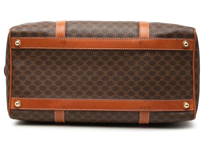 Céline Borsa Boston Celine in tela rivestita Macadam marrone - vista 3
