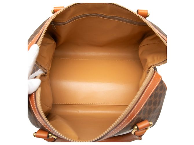Céline Borsa Boston Celine in tela rivestita Macadam marrone - vista 4
