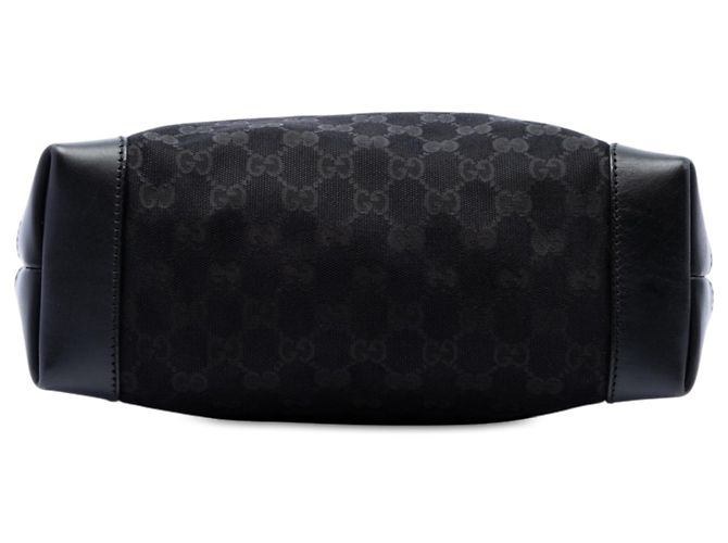 Borsa a tracolla Gucci in tela GG nera con Web Nero - vista 3
