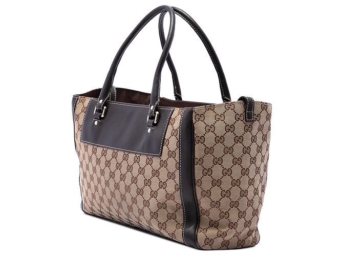 Borsa Tote Gucci Brown GG Canvas Trophy Marrone - vista 2