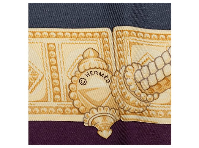 Lenço de seda Hermès Purple Ceintures Et Liens 90 Roxo - vista 4