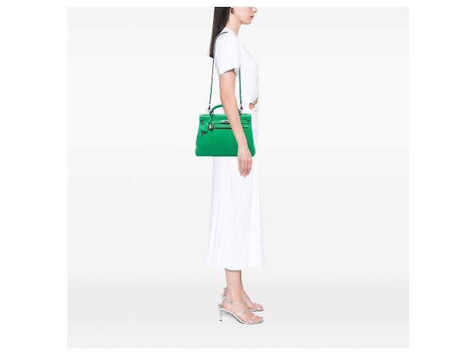 Hermès Green Togo Kelly II Retourne 32 Verde - vista 6