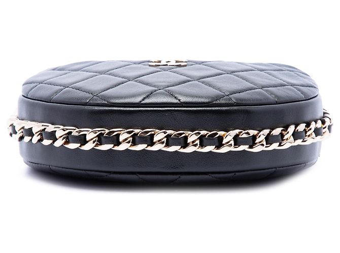 Bolso Chanel Mini de Piel de Cordero Acolchada Negra con Cadena Negro - vista 3