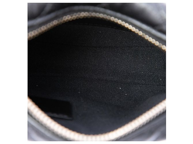 Bolso Chanel Mini de Piel de Cordero Acolchada Negra con Cadena Negro - vista 4