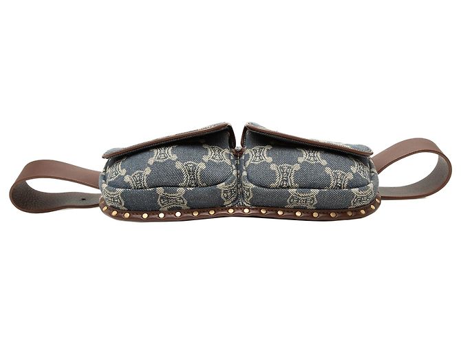 Belt Bag Céline Bolso cinturón Celine Blue Macadam Denim de doble bolsillo Azul - vista 3