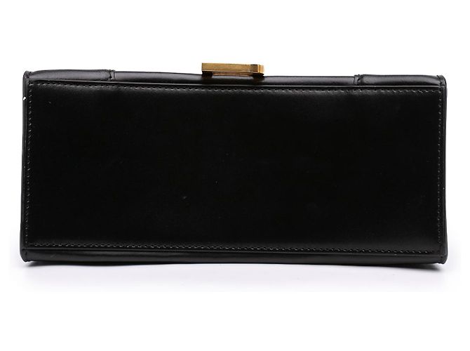 Borsa Hourglass Top Handle Balenciaga piccola in pelle di vitello lucida nera Nero - vista 3