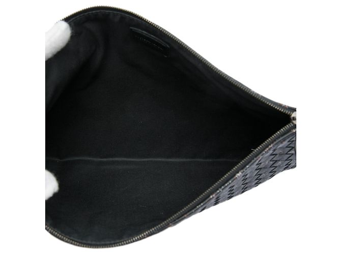 Clutch Bottega Veneta Black Nappa Intrecciato Micro Dot Nero - vista 4