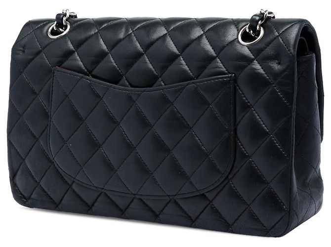 Chanel Black Medium Classic Lambskin Double Flap Schwarz - Ansicht 2
