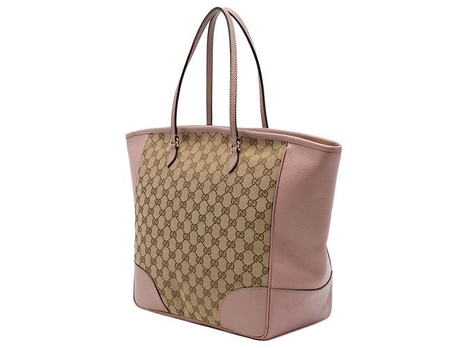 Gucci Bree Tote aus beigem GG Canvas und Leder - Ansicht 2