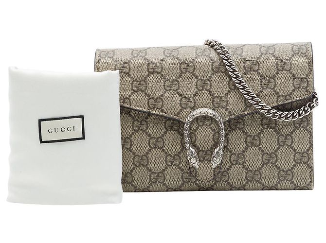 Portafoglio con catena Gucci Beige GG Supreme Dionysus - vista 7