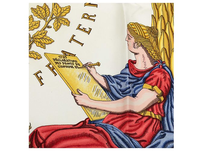 Hermès White Republique Francaise Seidentuch 90 - Ansicht 5