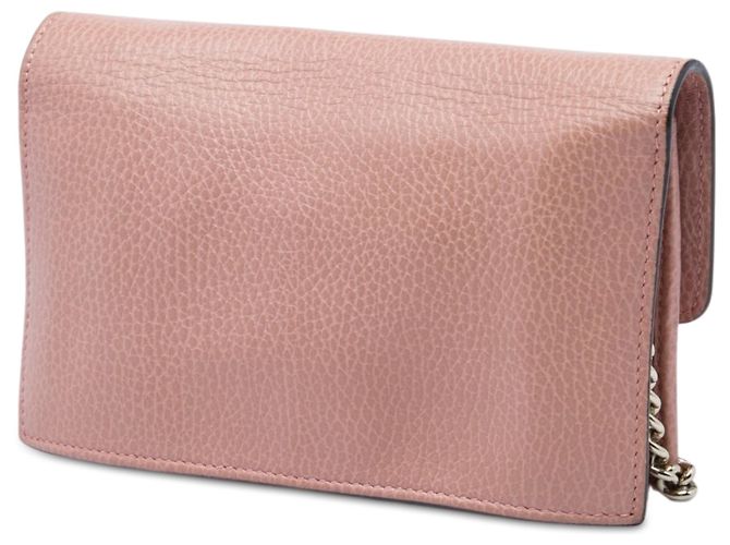 Gucci Dollar Calfskin Interlocking G Wallet on Chain, braun Fleisch - Ansicht 2