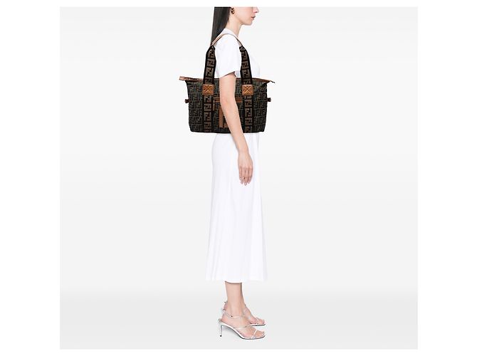 Borsa Tote Fendi in tela Zucca marrone FF - vista 6