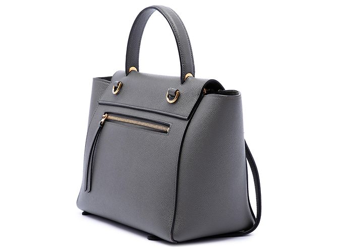Belt Bag Céline Celine Gürteltasche aus micro-genarbtem Kalbsleder in Grau Braun - Ansicht 2