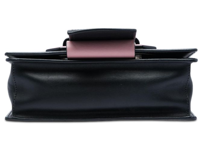 Prada Black City Calf Plex Ribbon Crossbody Nero - vista 3
