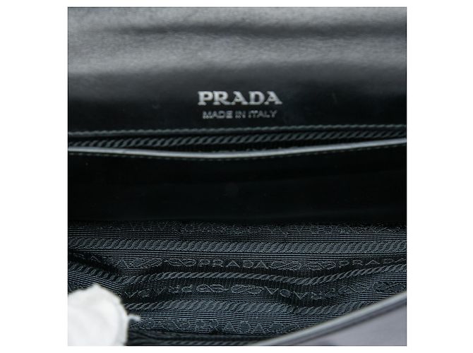 Prada Black City Calf Plex Ribbon Crossbody Nero - vista 4