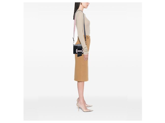 Prada Black City Calf Plex Ribbon Crossbody Nero - vista 6