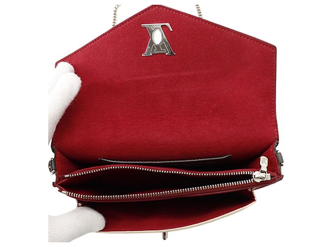 Twist Louis Vuitton Red Bicolor Leather MyLockMe Chain Pochette Rot - Ansicht 4