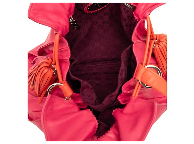 LOEWE Pink Bicolor Nappa Flamenco Tassel 30 Crossbody Rosa - vista 4